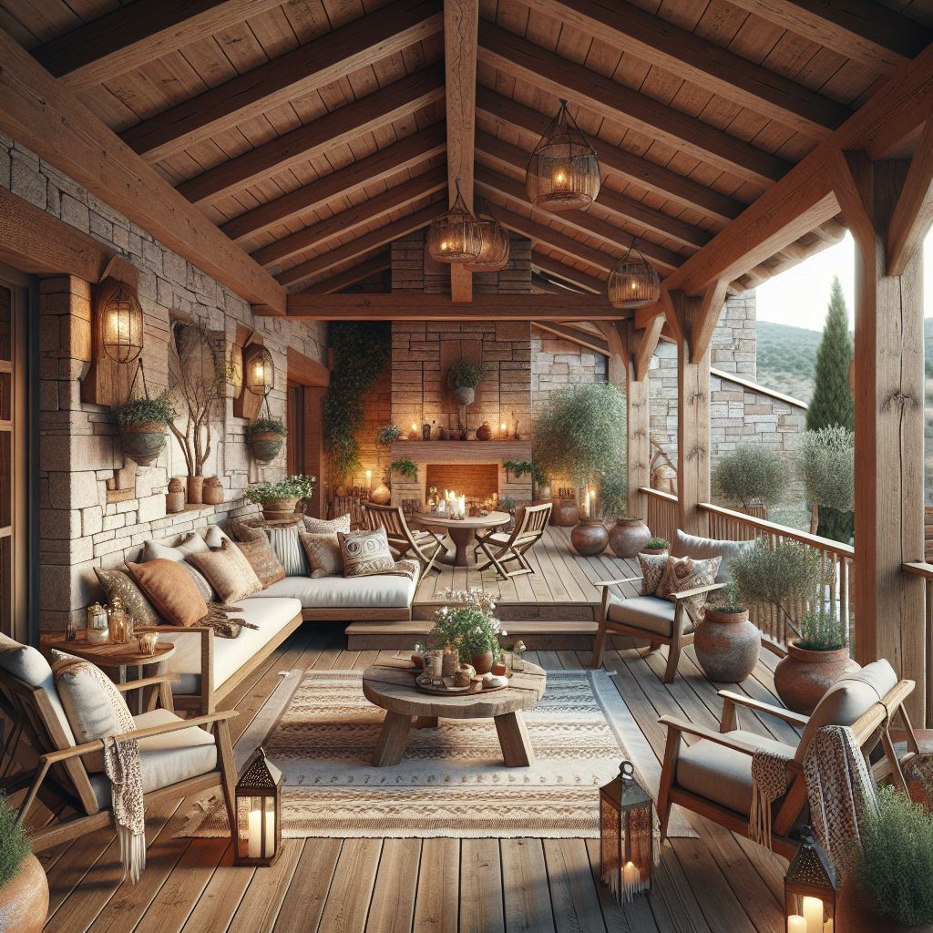 Rustic Style Terrace & Outdoor space